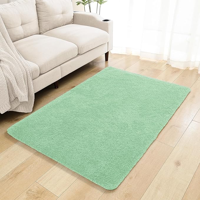 Light Green Bathroom Rugs 40"x60" – Oversized Plush Non-Slip Microfiber Bath Mat, Absorbent & Washable – Ideal for Large Bathrooms or Living Rooms