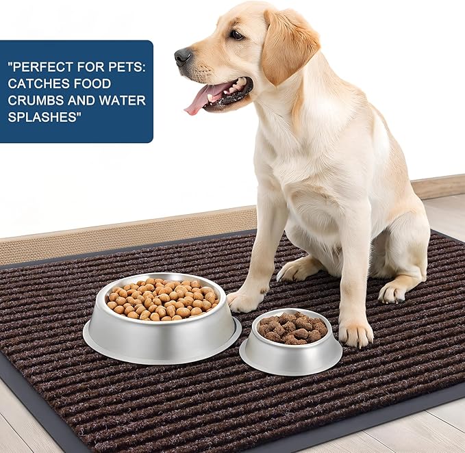 OLANLY Front Door Mat Indoor Outdoor Entrance, Waterproof Heavy Duty Doormat, Fade Resistant, Low Profile, Easy Clean Patio Porch Welcome Floor Mats for Entry, 47x34, Tan