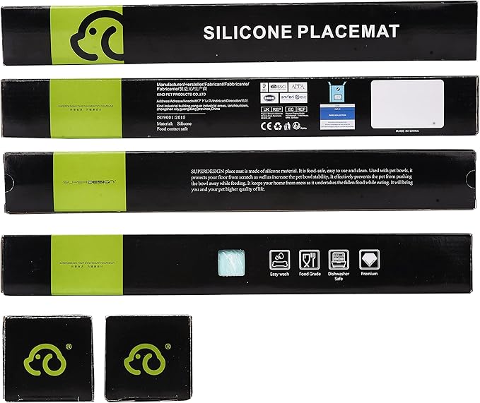 Super Design Dog Food Mat Dog Bowl Mat for Food and Water Silicone Non Spill Cat Feeding Mat Puppy Placemat Waterproof - 20.5" x 14.5", Purple