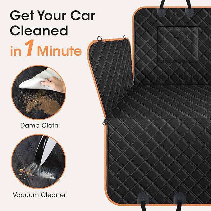Dog Seat Cover, Upgrade Large Back Seat Pet Seat Cover Hammock for Cars, Trucks, SUVs with Nonslip Backing, Side Flaps, Waterproof, Soft (Black)