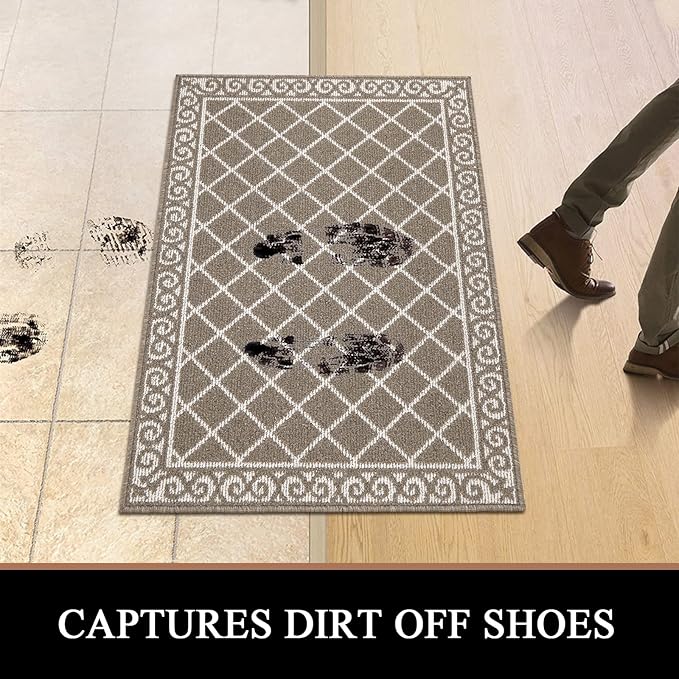 HEBE Washable Runner Rug 20"x59" Indoor Door Mat Runners,Non Slip Dirt Trapping Rug Runner Floor Mats Carpet Runners for Entryway Hallway Kitchen Garage Laundry Room