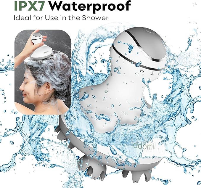 Electric Scalp Massager Cordless, Waterproof Handheld Head Hair Massage Massager, 84 Kneading Nodes & Pet-Friendly Cat Massager- Ideal Gift