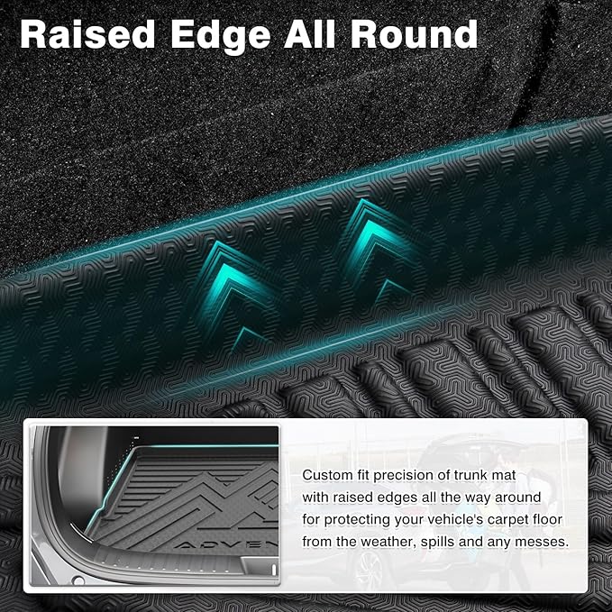 Mixsuper Cargo Liner for Hyundai Kona/Kona Electric (EV) 2024-2025, Trunk Mat for Hyundai Kona Accessories Cargo Mat Rear Trunk Liner Black