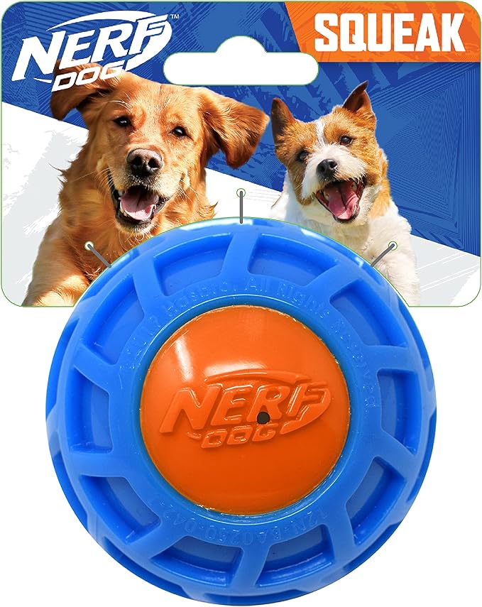 3in TPR EXO Squeak Ball - Blue/Orange