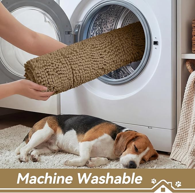 Bcoimo Super Absorbent Dog Door Mat, 36"*24" Anti Slip Mat for Muddy Paws, Pet Rugs for Dirty Paws Washable That Absorbs Moisture and Dirt, for Dog Cage and Pet Resting Carpet