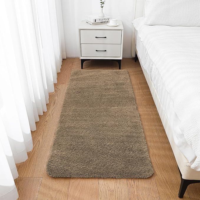 Light Brown Bathroom Rugs Runner 24"x60" - Long Large Bath Mat, Soft Non Slip Absorbent Microfiber Bathroom Rug, Washable Plush Floor Mat - Perfect for Bedside, Kitchen or Vanity Area