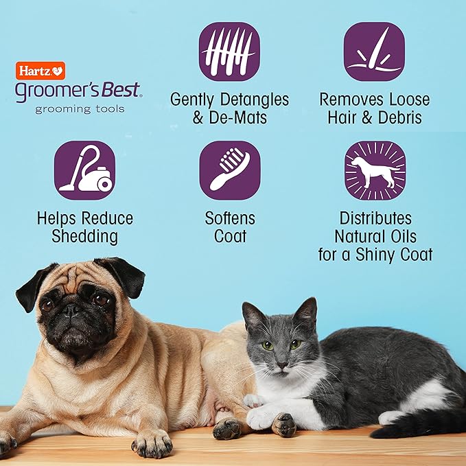 Hartz Groomer's Best Small Slicker Brush for Cats and Small Dogs,Black/Violet,(Pack of 2)