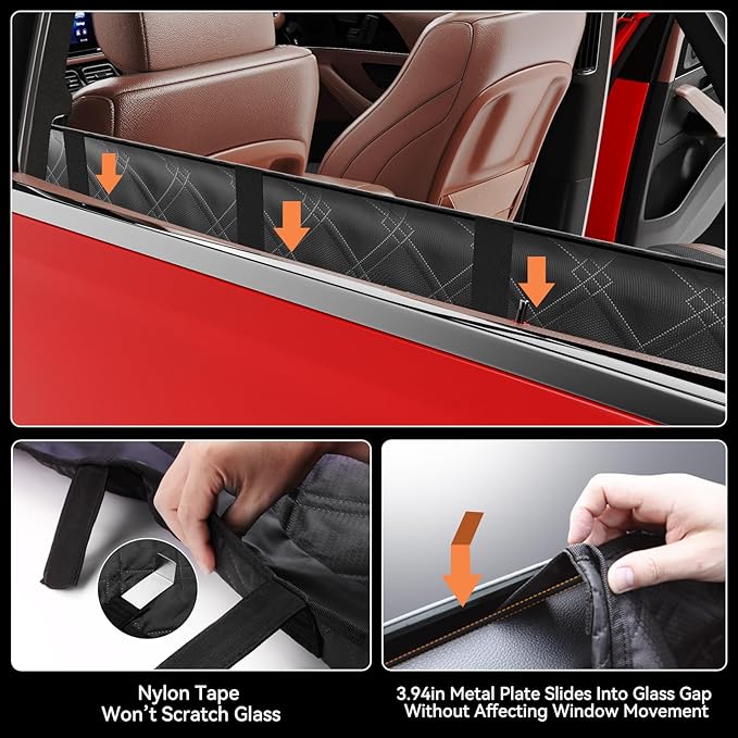 Back Seat Extender for Dogs – Waterproof Dog Seat Cover for Back Seat with Door Protection, Hard Bottom, Holds 420 lbs Dog Hammock for Cars, SUVs & More