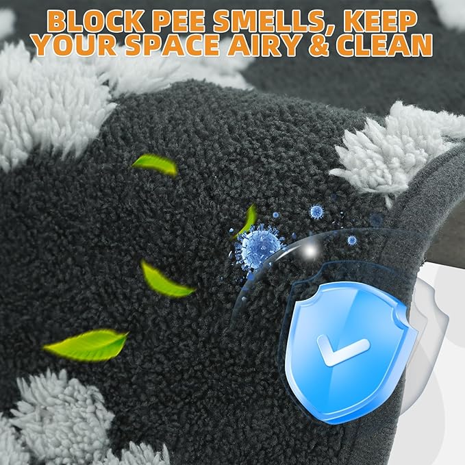 KOOLTAIL Washable Pee Pads for Dogs, 2 Pack Super Absorbent & Ultra Soft Warm Plush Puppy Potty Training Pads, Quick Dry & Leakproof Reusable Pet Mats Whelping Pad for Floor,Crate,Couch,36x41in
