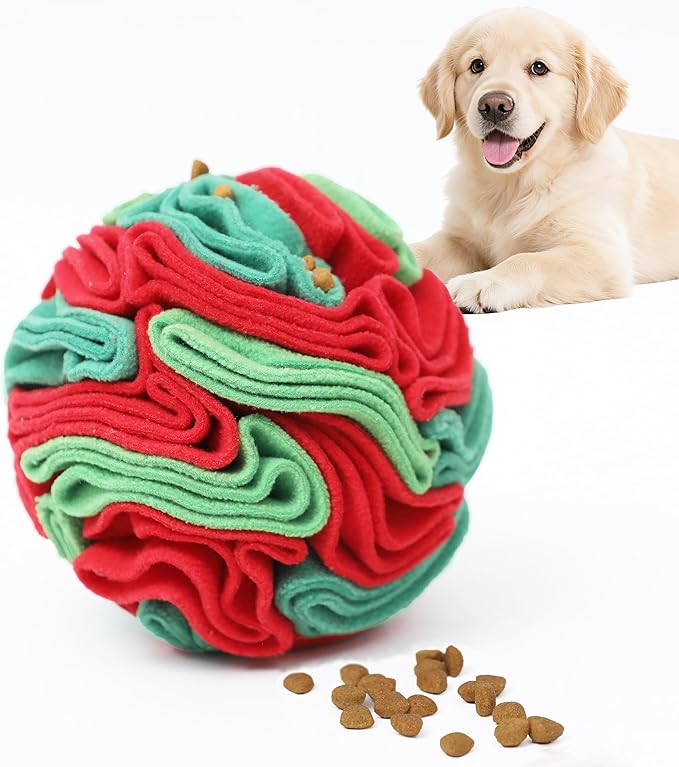 Snuffle Ball for Dogs - Interactive Dogs Toys to Keep Them Busy, Dog Puzzle Toy, Christmas Dog Toys Gifts for Small, Medium, Large Pet, Training Reward Gift