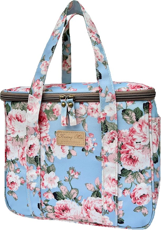 Kwang Min Insulated Insulated Cooler Bag,Reusable Large Lunch Bag for Women, Great for Outdoors,Camping,Party,Premium Quality,Adjustable Strap,Foldable