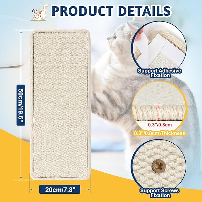 Door Protector from Cat Scratching 19.6" x 7.8" Cat Wall Corner Scratcher, Anti Scratch Door Frame Furniture Protector for Indoor Cats