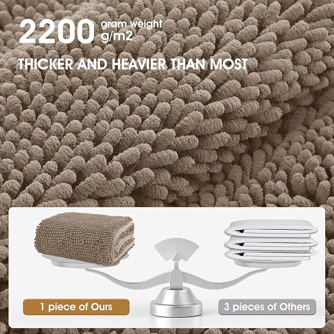 IM HOME Chenille Absorbent Outdoor Doormat 48" x 30", Washable Muddy Door Mats for Dog Non Slip Indoor Doormat Dog Mat for Muddy Paw Front Inside Doormats for Entryway Beige