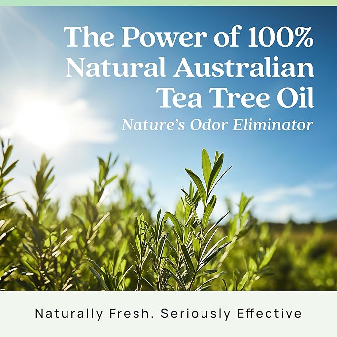 Azuna Air Freshener & Odor Eliminator for Strong Odor | 1 Room Kit Includes (1) Empty Luxe Glass Jar & 8oz Refill with Tea Tree Essential Oil Gel | Natural Scent | Last 60-90 Days