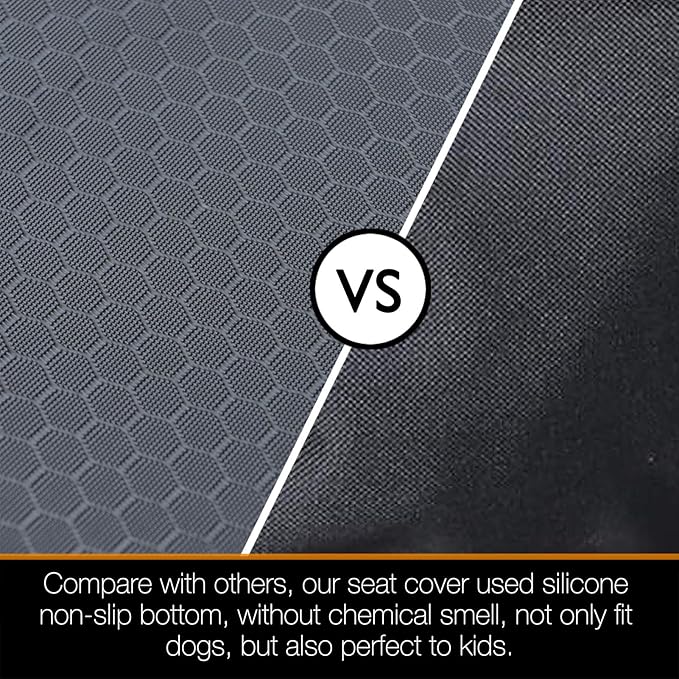 Bench Dog Seat Cover, Oxford Cloth Vehicle Seat Cover for Car/SUV/Small Truck, Universal Fit, Black, Waterproof, Heavy Duty, Nonslip, Machine Washable