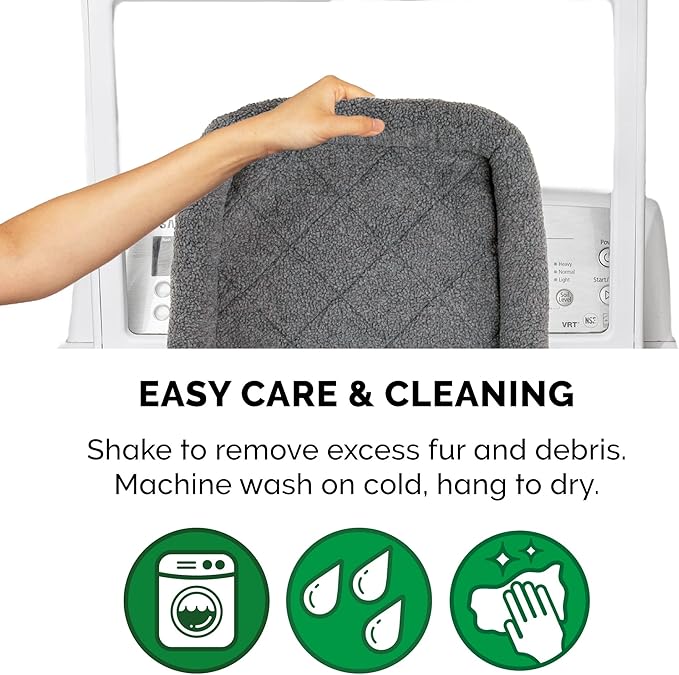 Furhaven Dog Bed for Large Dogs, 100% Washable, Sized to Fit Crates - Sherpa Fleece Bolster Crate Pad - Gray, Extra Large/XL, 42.0"L x 26.0"W x 3.0"Th