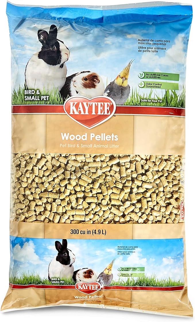 Kaytee Wood Pellets Small Animal | 100% Natural | Dust-Free | Non-Stick | 4.9 L, Pack of 6