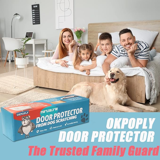 Door Protector from Dog Scratching, Clear Vinyl Dog Scratch Door Protector Heavy Duty Anti Claw Shield Guard for Wall Window Furniture