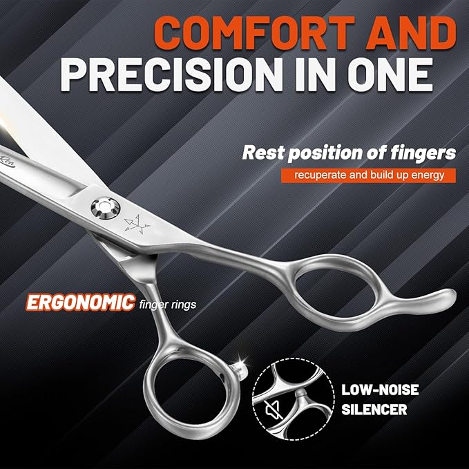 High-end Professional Dog Grooming Scissors Pet Grooming Shears 7 Inches Extremely Very Sharp Made Of Stainless Steel Alloy By Hand For Dog Cat Groomer
