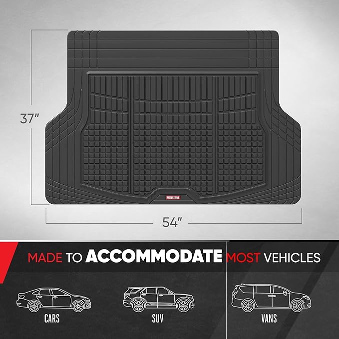 Motor Trend Premium FlexTough All-Protection Cargo Mat Liner – w/Traction Grips & Fresh Design, Heavy Duty Trimmable Trunk Liner for Car Truck SUV, Black (OF-985-BK)