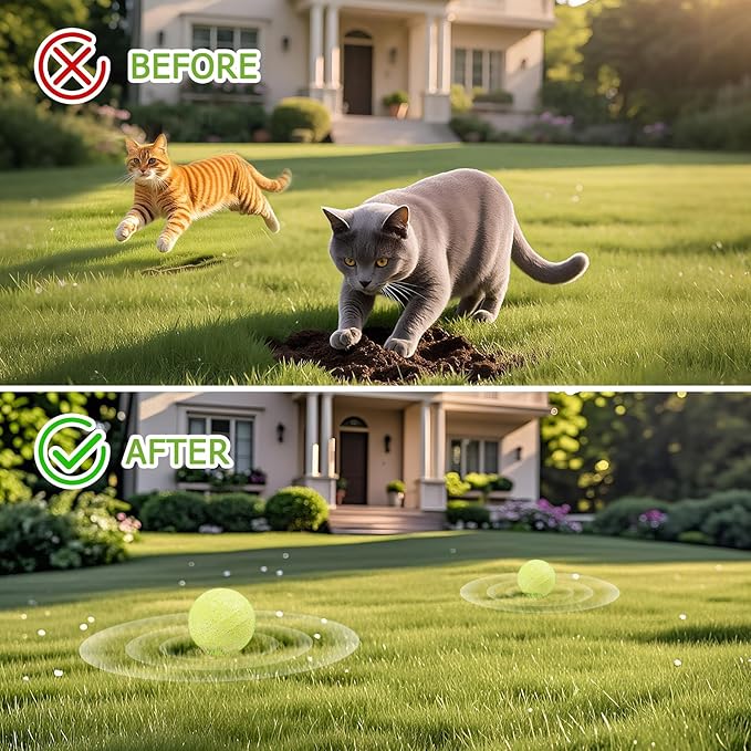 10Pack Cat Repellent Outdoor & Indoor: Natural Cat Deterrent Essential Oils Ball-Natural Extract Essential Oil, Anti Cat Scratch for Furniture, Keep Cats Off Yard Garden Lawn Plants Trash Can (10Pcs)