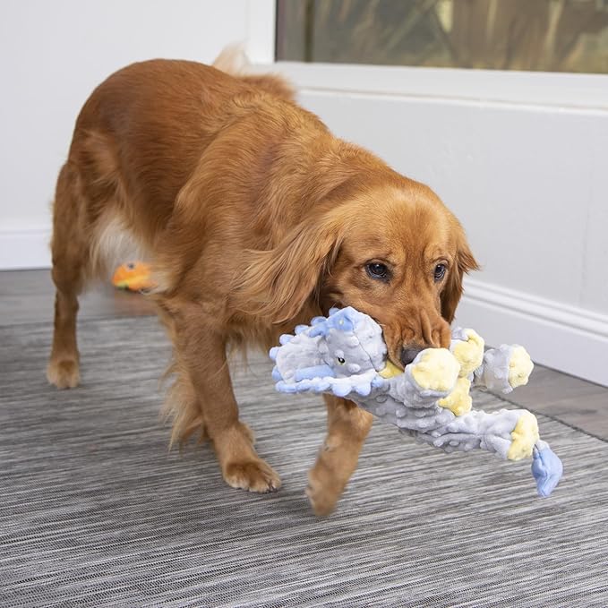 FurHaven Cooling Gel Dog Bed & goDog Toy - Squeaky Plush Dino with Chew Guard Technology for Large Dogs - Plush & Velvet Waves Perfect Comfort Sofa - Granite Gray, Jumbo Plus/XXL