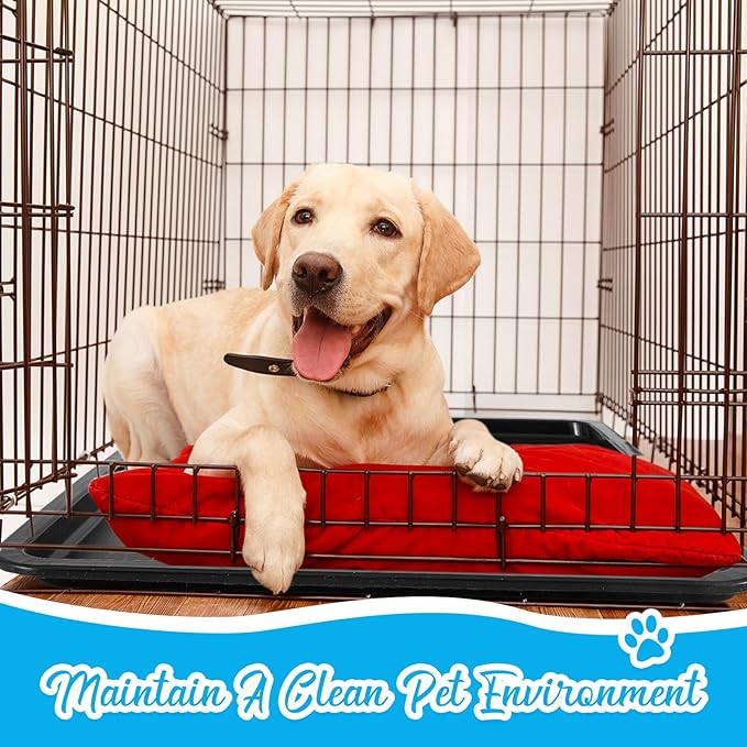 Suzile 4 Pack Heavy Duty Dog Crate Replacement Tray for 42 Inch Wire Dog Crates, Leakproof Plastic Kennel Pan, Thickened Cage Floor Liner, Easy Clean Crate Pan Replacement for Pets, Multipurpose Tray