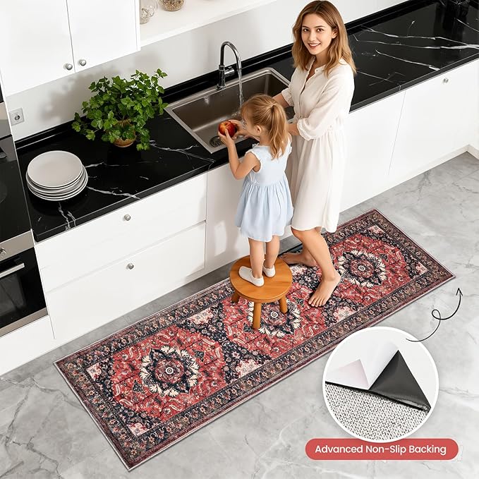 Kitchen Rug Set 3Pcs, Boho Rug Sets Non Slip Washable for Floor Thick Farmhouse Kitchen Decor Runner Rugs for Kitchen, Entryway, Laundry, Hallways 20''x32''+20''x48''+20''x59''