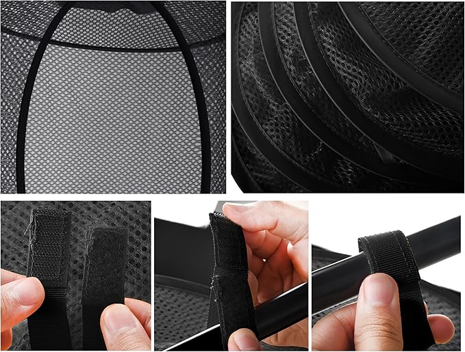 2Pcs Stuffed Animal Storage Foldable Stuffed Animal Net or Hammock Organizer, 5 Compartments Hanging Mesh Toy Storage Hammock for Kid Room Toys, Gloves, Hats, Socks, Black