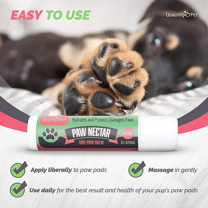 Natural Lick Safe Dog Paw Balm Jumbo 0.5oz - 100% Organic Dog Paw Pad Balm Protector, Moisturizer & Soother for Dry Cracked Paws, Hot Pavement - Heals, Repairs & Restores - Coconut Oil, Shea Butter