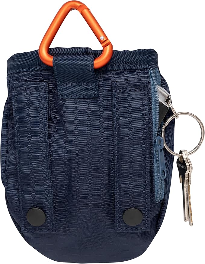 Kurgo Go Stuff It Dog Treat Bag, Training Treat Pouch Bag for Dogs, Treat Pouches for Pets, Hands-Free Pouch Waist, Reflective, Includes Carabiner, MOLLE-Compatible (Navy Blue)