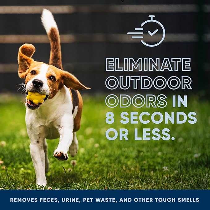 Eco Strong Outdoor Odor Eliminator Outside Dog Urine Enzyme Cleaner Powerful Pet, Cat, Animal Scent Deodorizer | Professional Strength for Yard, Turf, Kennels, Patios, Decks (128 OZ)