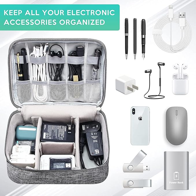 Electronics Organizer Travel Cable Organizer Bag Waterproof Portable Digital Storage Bag Electronic Accessories Case Cable Charger Organizer Case