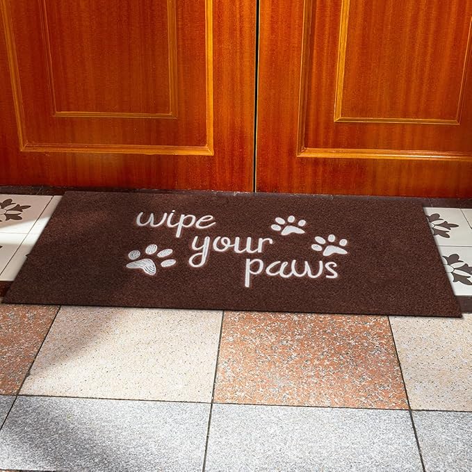 Welcome Large Mats for Front Door Wipe Your Paws Funny Doormat, Durable Natural Rubber Non Slip Back MatDog Mats for Entryway Porch Coffee Mat