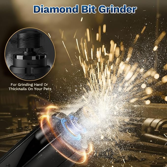 2-in-1 Dog Nail Clippers & Cat Nail Clippers Trimmers for Large Medium Small Dogs Cats Claw Trimmer Quick Sensor and Safety Guard USB Rechargeable with 2 LED Lights Dogs Nail Trimmer (Black)