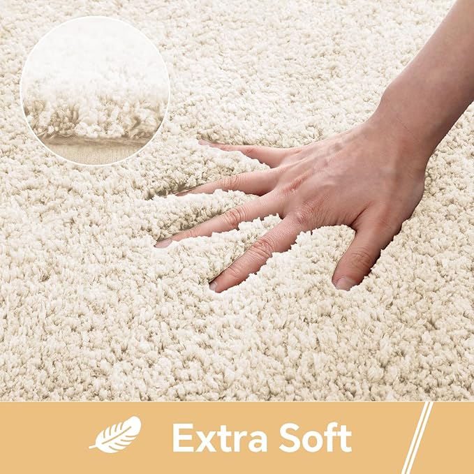 Beige Bathroom Rugs Runner 24"x72" - Extra Long Plush Bath Mat, Non Slip Absorbent Microfiber Floor Rug, Washable and Fluffy - Ideal for Bathroom, Kitchen or Pet Mat Use