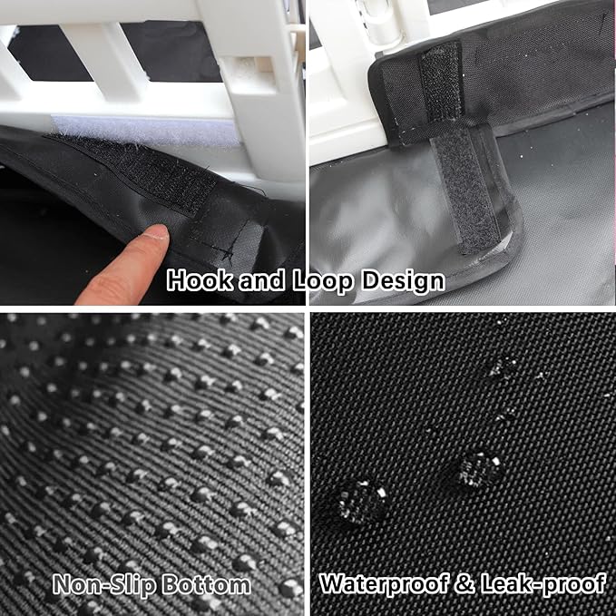Dog Playpen Bottom Pad Fits for 36 Inch 4 Panels Exercise Pet Playpen, Dog Crate Pad Puppy Playpen Pad, Hoop and Loop Design (Note: Playpen Not Included). -PureBlack