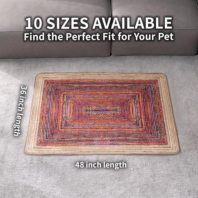 Dog Pee Pads Training Pads Upgrade Triple Thickness All-Purpose Super Absorbent & Leak-Proof, Quick Dry and Leak-Proof and Odor Control (Sisal Bohemian Print, 36" x48"x2PCS)
