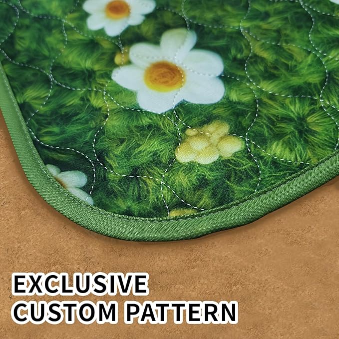 Dog Pee Pads Training Pads Upgrade Triple Thickness All-Purpose Super Absorbent & Leak-Proof, Quick Dry and Leak-Proof and Odor Control (Yellow Daisy on Green, 18" x24" x2PCS)