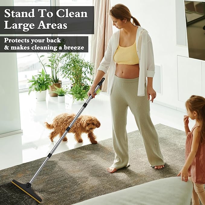 B-Land Carpet Rake for Pet Hair Removal, Reusable Pet Hair Removal Tool Cat Dog Hair Remover with 60” Long Adjustable Handle, Carpet Brush Carpet Scraper Pet Hair Remover Broom