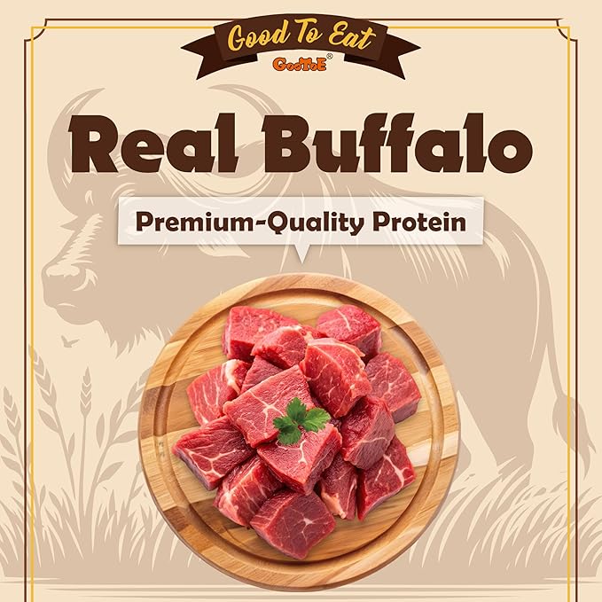 Gootoe Buffalo Dog Treats, Natural Low-Fat Chews for Training & Rewards, Limited Ingredient, Resealable Bag, Puppy Treats for Small Dogs & Puppies, Resealable Bag, Buffalo Bites Stick (Small), 1.5 lb