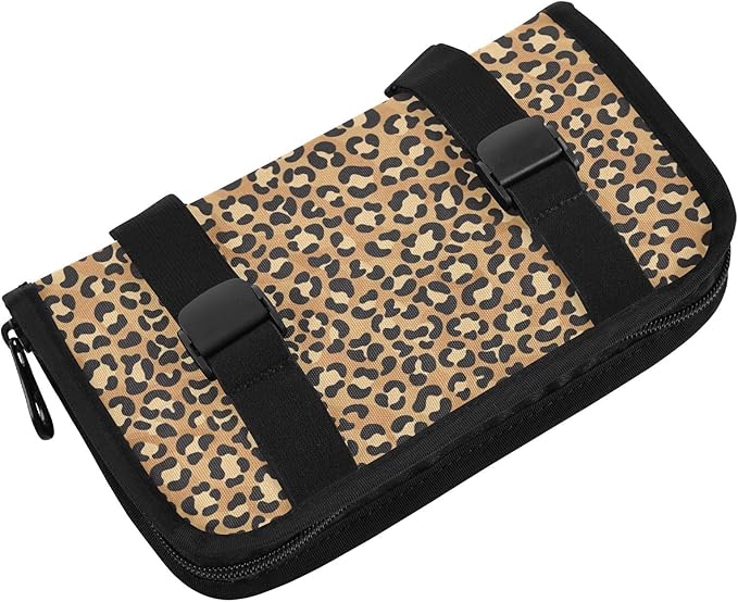 Car Tissue Holder Car Napkin Holder Car Tissue Box Dispenser Storage Case Sun Visor Mask Holder with Adjustable Straps Reusable Refillable Brown Leopard Print