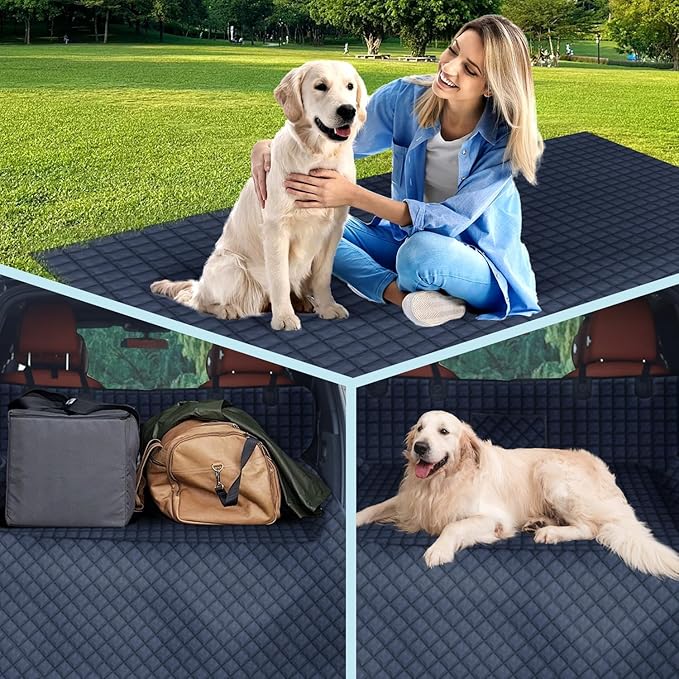 SUV Cargo Liner for Dogs Car Seat Cover Waterproof Non-Slip Car Seat Protector for Dogs Cargo Cover with Bumper Flap Protector for Cars, SUV and Truck, Universal Cargo Mat, 90"x55"