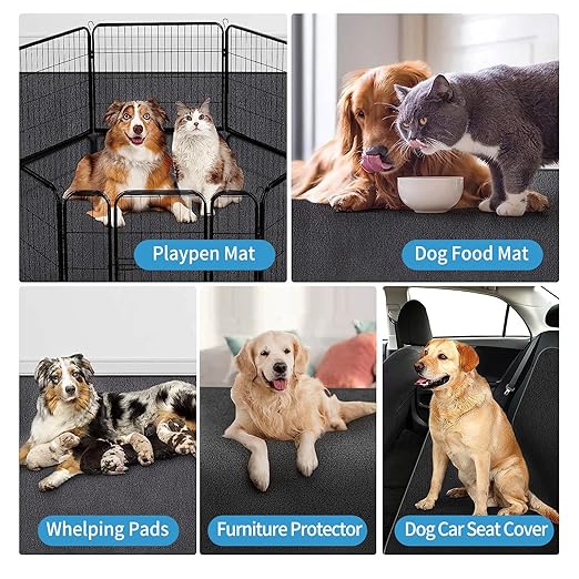 NYFITY Kennel Pad Dog Crate Mat Liner, Absorbs Urine, Waterproof, Non-Slip, Washable Puppy Pee Pad for Kennel Training - Under Pet Cage to Protect Floors, Thin Cut to Fit Design (42" x 28" - 1 Pack )