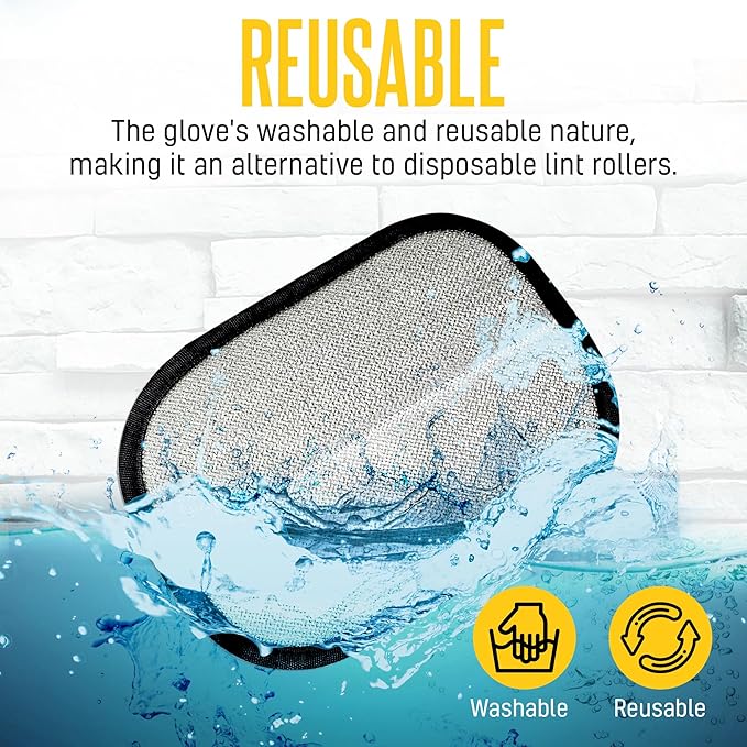 NEXIBY– Pet Hair Removal Glove & Scraper Set | Electrostatic Grooming Mitt for Dog & Cat Hair | Magic Brush Tool for Furniture & Clothes | Reusable Pet Fur Remover Glove | Includes 1 Glove & 1 Scraper