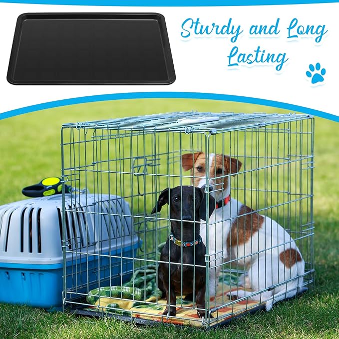 Suzile 4 Pack Heavy Duty Dog Crate Replacement Tray for 42 Inch Wire Dog Crates, Leakproof Plastic Kennel Pan, Thickened Cage Floor Liner, Easy Clean Crate Pan Replacement for Pets, Multipurpose Tray