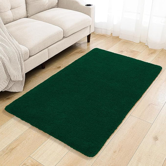 Verdant Green Bathroom Rugs 36"x60" - Extra Large Microfiber Bath Mat, Non Slip Absorbent and Washable Bathroom Rug, Plush Fluffy Floor Mat - Ideal for Spacious Bathrooms or Bedrooms