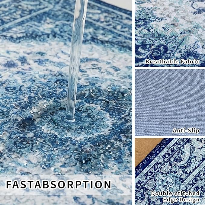 Dog Pee Pads Training Pads Upgrade Triple Thickness All-Purpose Super Absorbent & Leak-Proof, Quick Dry and Leak-Proof and Odor Control (Blue/Multi, 48" x72"x2PCS)