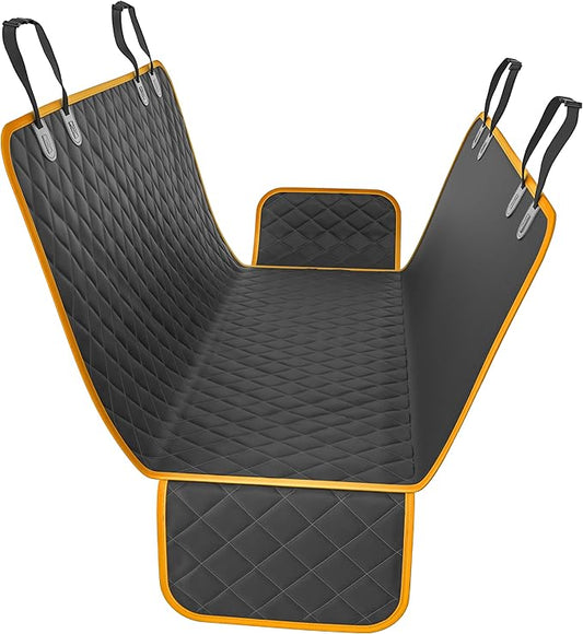 Active Pets Dog Car Seat Cover for Back Seat, Waterproof Pet Hammock Protector, Durable Nonslip Seat Protection SUV Truck, Standard 53"x56", Orange