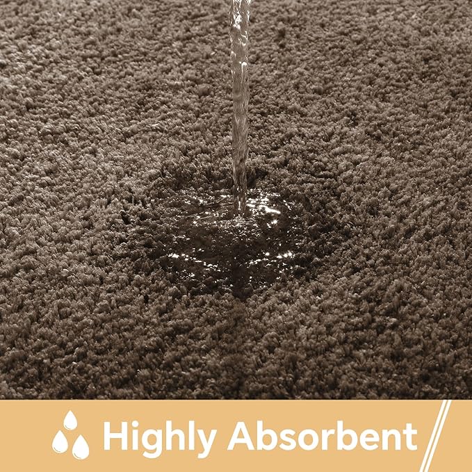 Brown Bathroom Rugs Runner 24"x60" - Long Large Bath Mat, Soft Non Slip Absorbent Microfiber Bathroom Rug, Washable Plush Floor Mat - Perfect for Bedside, Kitchen or Vanity Area